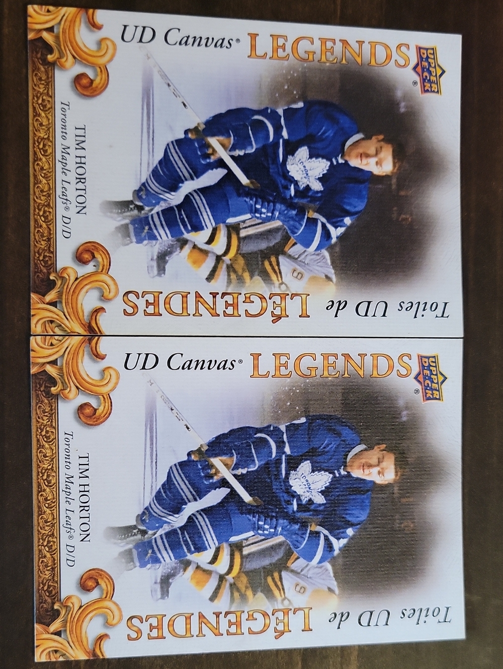 2023 UD Canvas Legends Tim Horton Hockey Trading Card - Blue and Gold